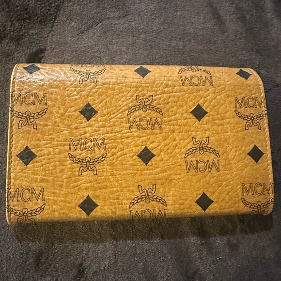 MCM Cognac Leather Clutch with Black Accents - Picture 1 of 2